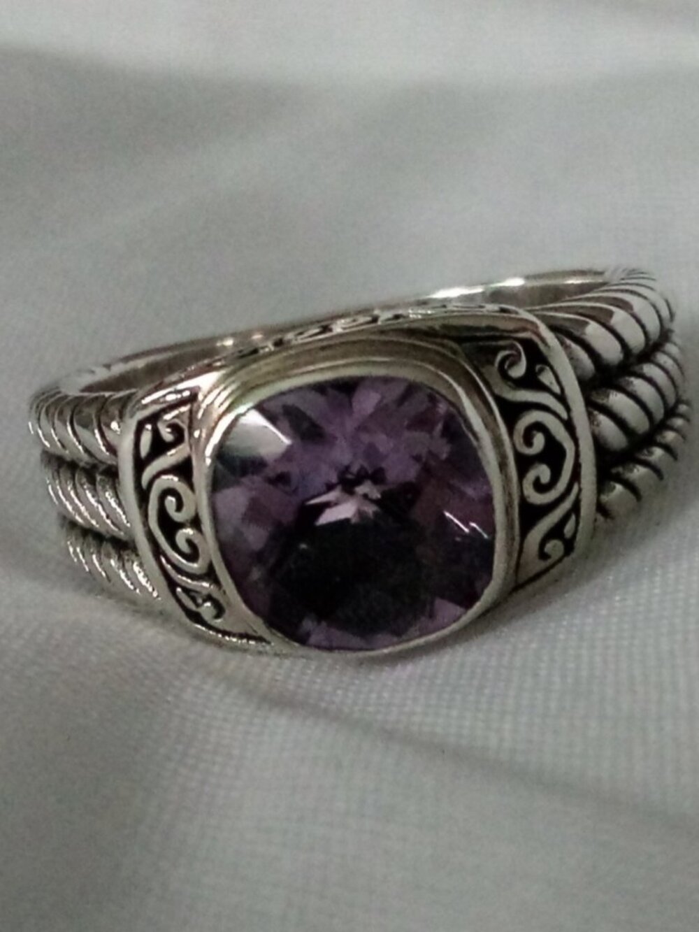 Samuel B. Amethyst Ring Sterling Silver Size 9